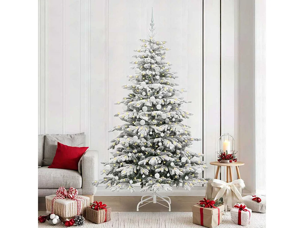 Sapin de Noël Artificiel à Branches Articulées Blanc 210 cm