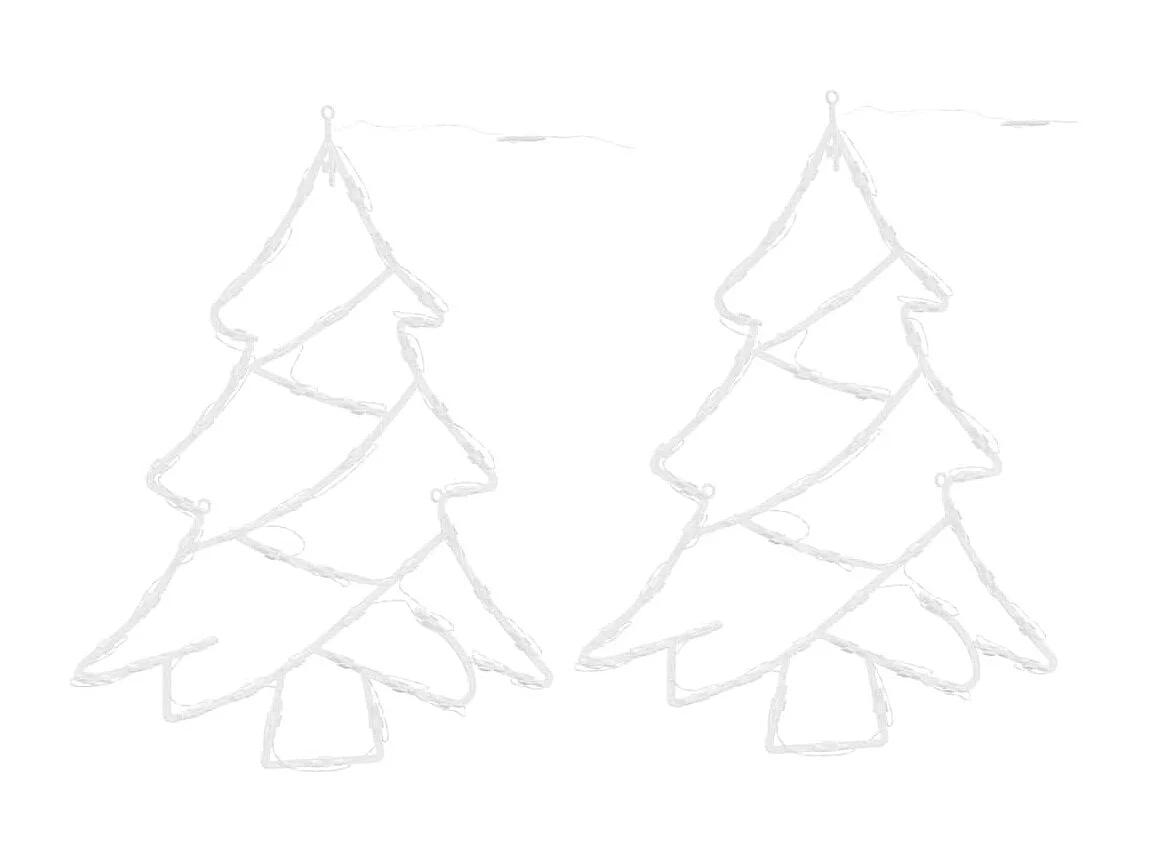 Lumières de Noël silhouette d'arbre de Noël 2 pcs 50 LED
