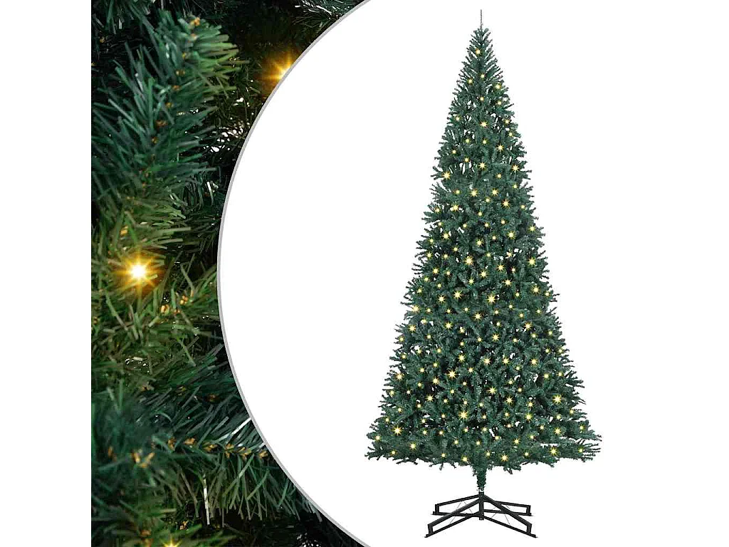 Albero di Natale artificiale preilluminato verde 500cm PVC