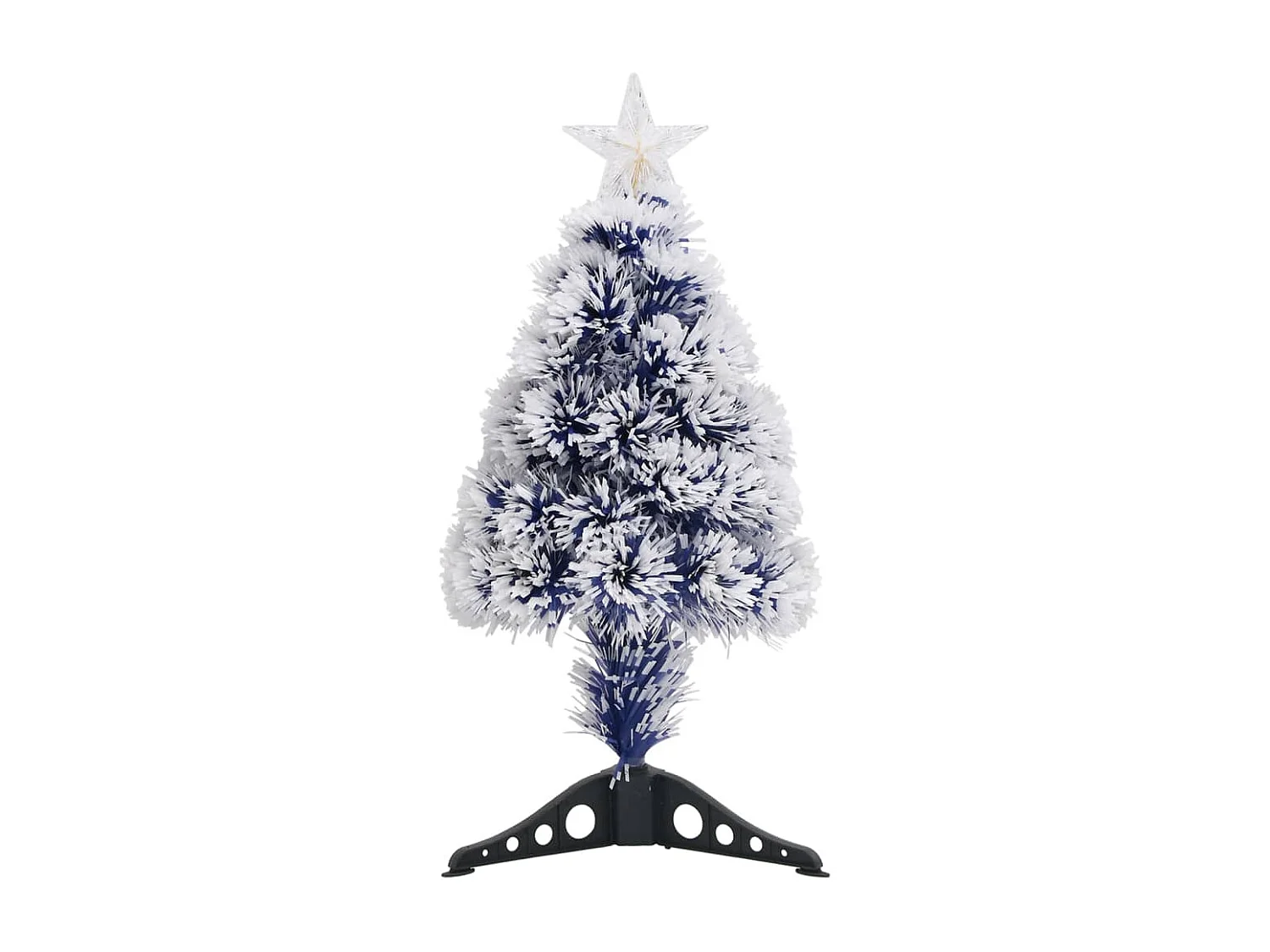 Albero di Natale artificiale in fibra ottica bianco/blu preilluminato