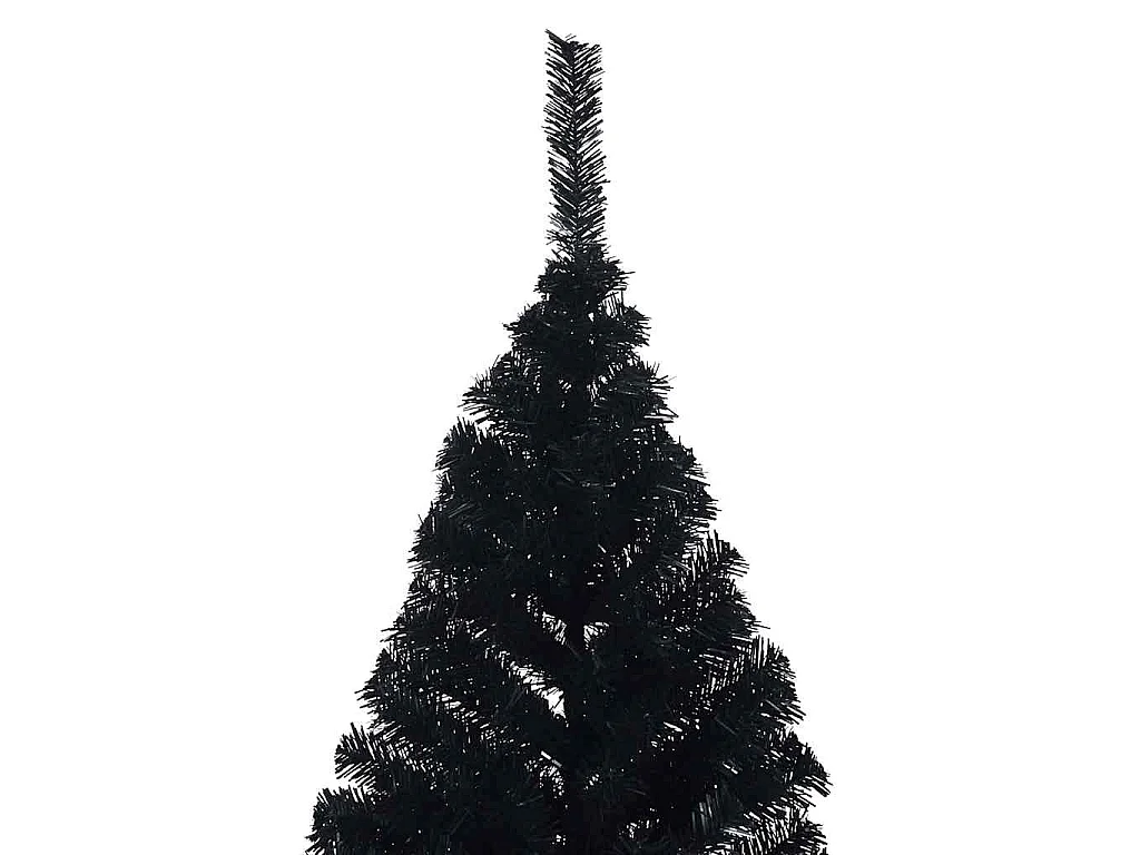 Sapin de Noël artificiel pré-éclairé Noir 210 cm PVC