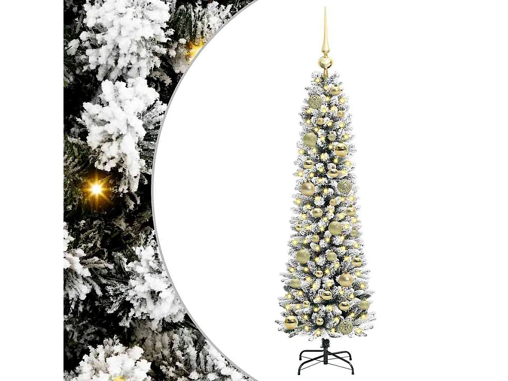 Kunstkerstboom met 150 LED's Groen en wit 120 cm