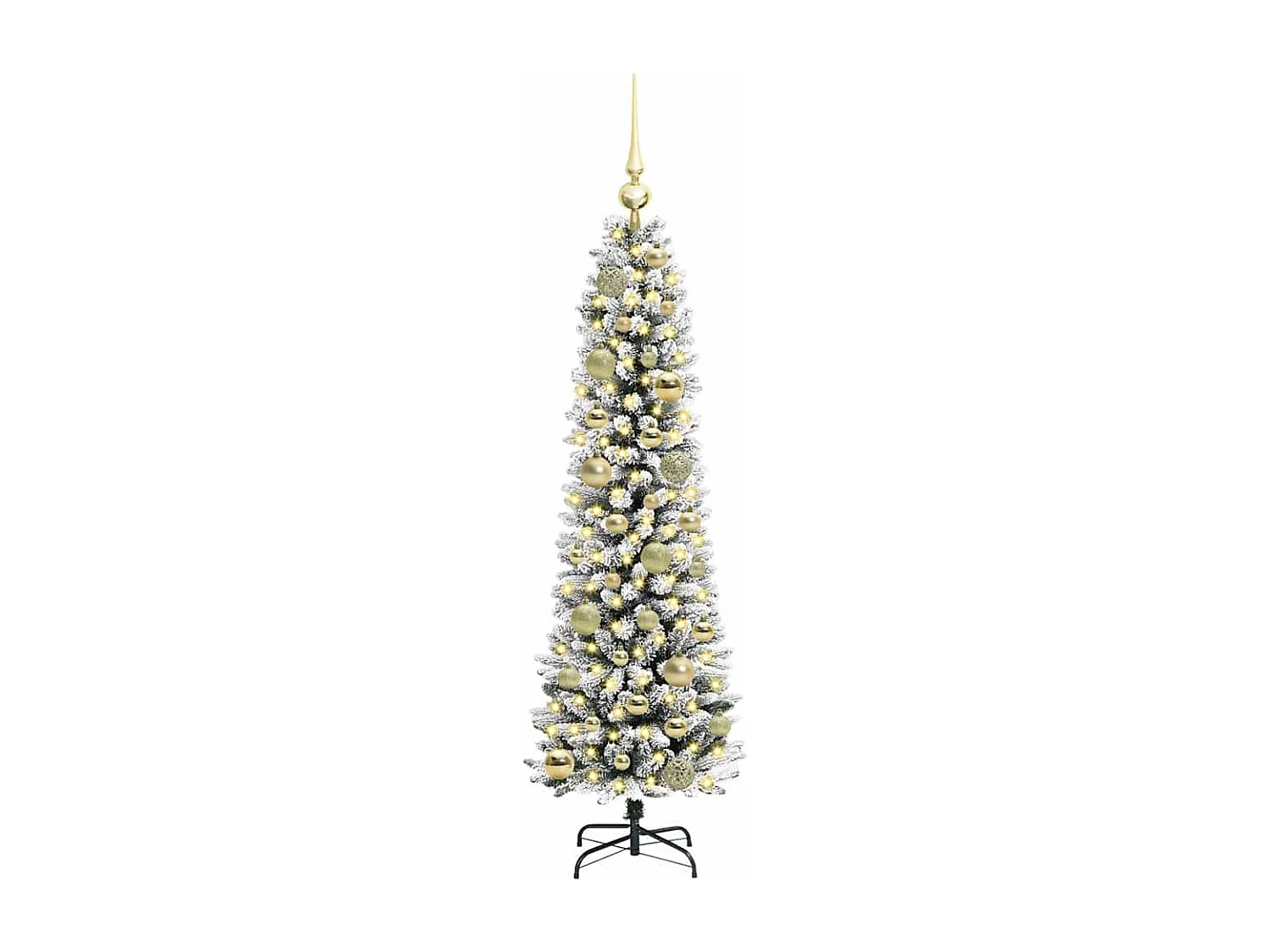 Kunstkerstboom met 150 LED's Groen en wit 120 cm