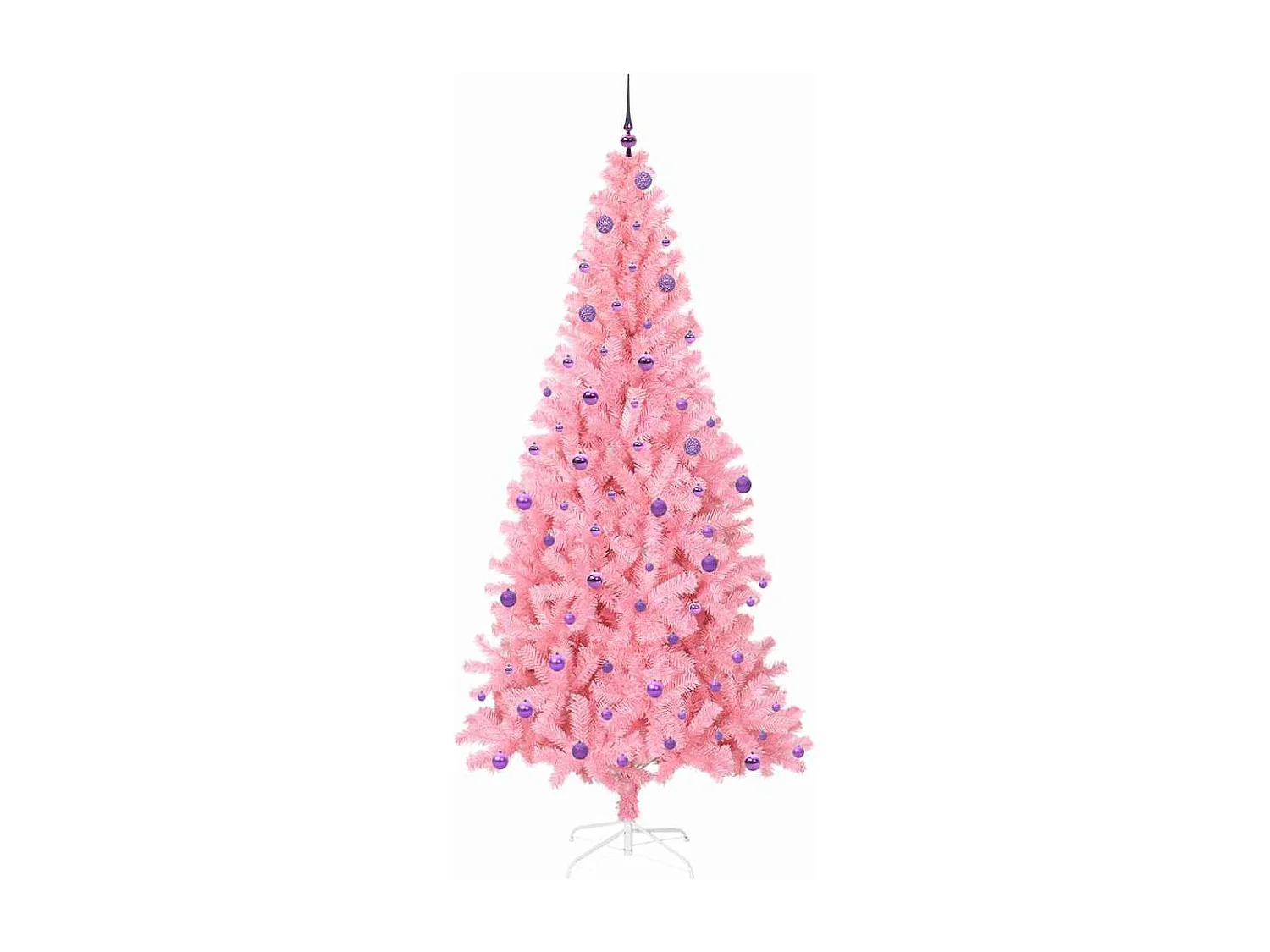 Sapin de Noël avec 300 LED avec support Rose 240 cm PVC