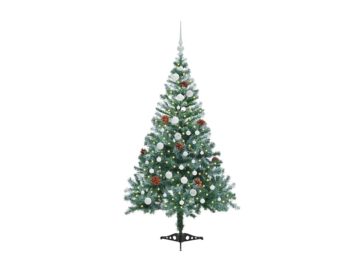 Albero di Natale artificiale con 150 LED Verde 150 cm PVC e Acciaio