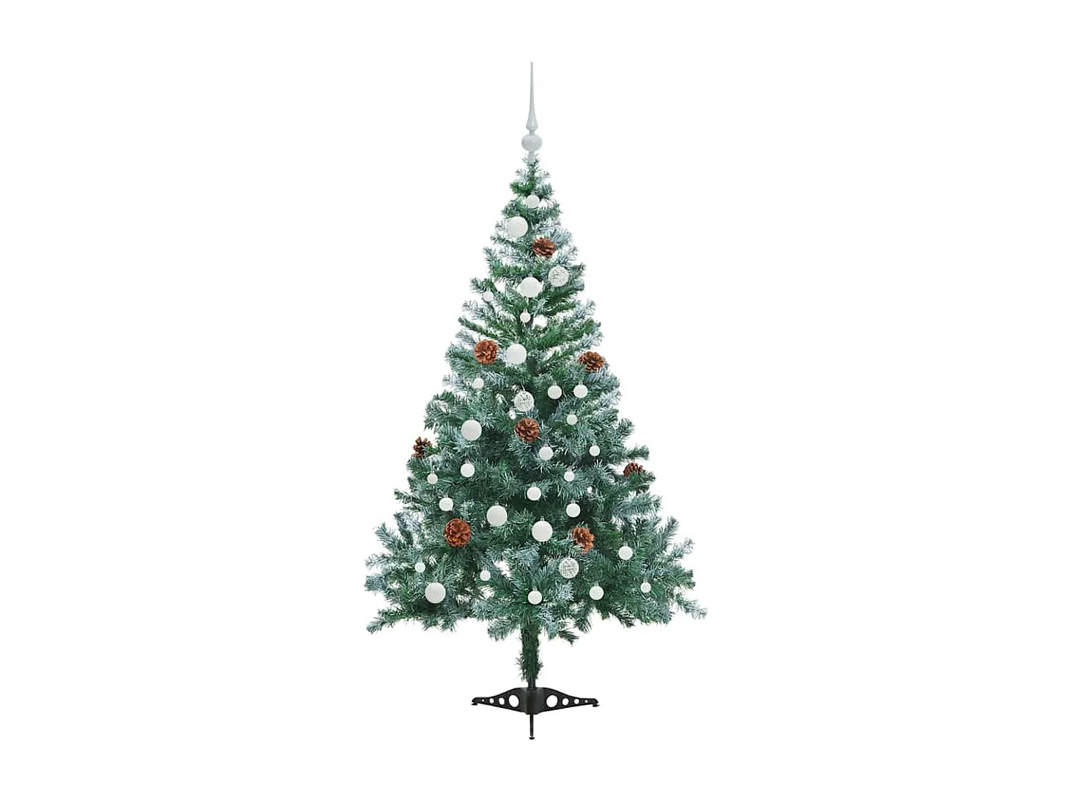 Albero di Natale artificiale con 150 LED Verde 150 cm PVC e Acciaio