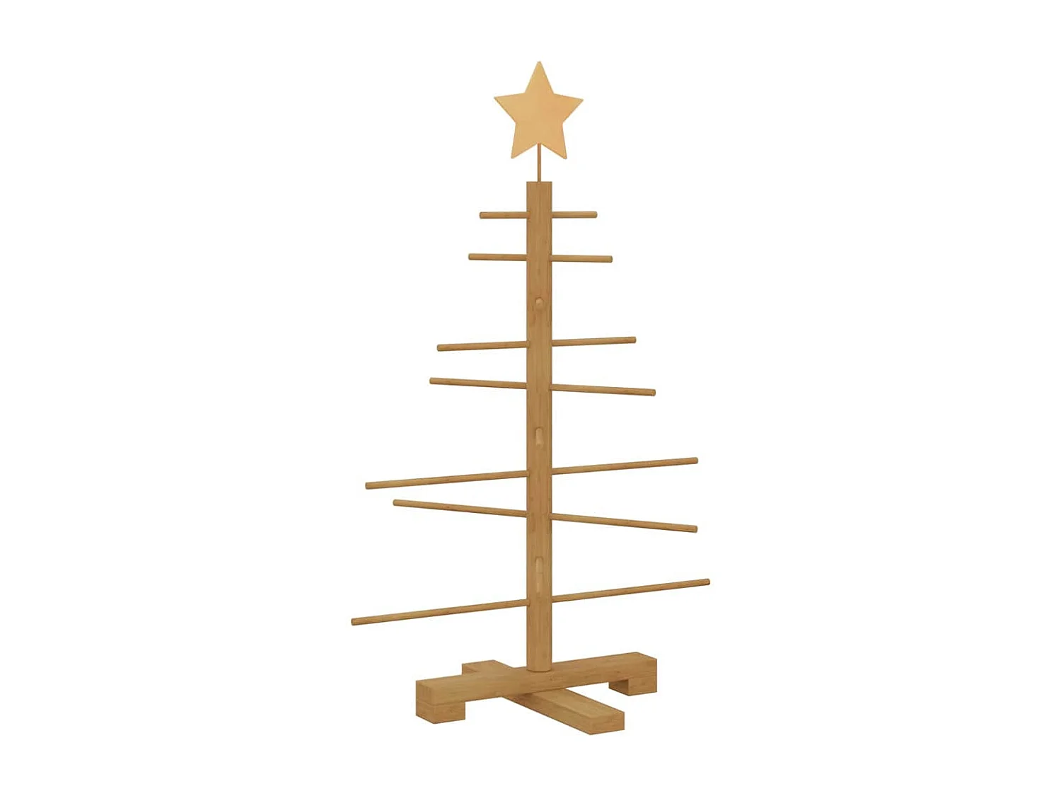 Albero di Natale in legno con supporto Marrone 75 cm Bambù