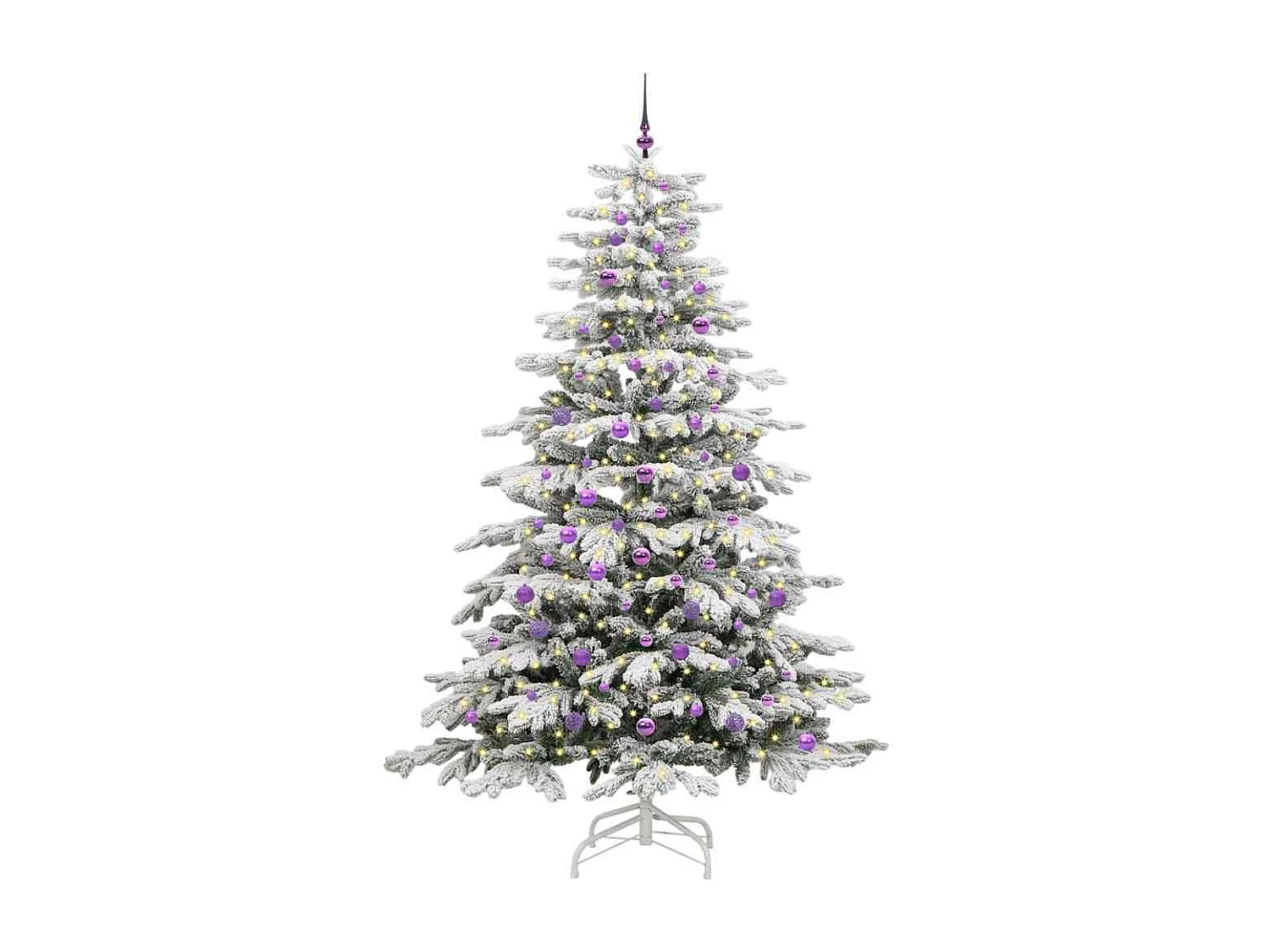 Albero di Natale artificiale con rami incernierati bianco 240 cm