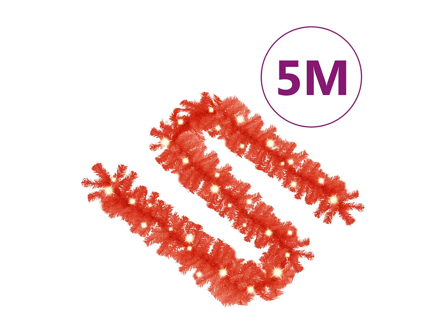 Ghirlanda natalizia con luci LED 5 m Rosso