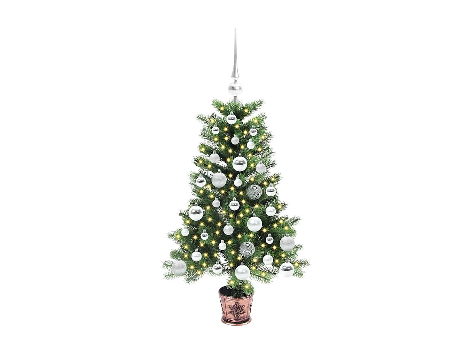 Sapin de Noël avec 150 LED avec support Vert 90 cm PE