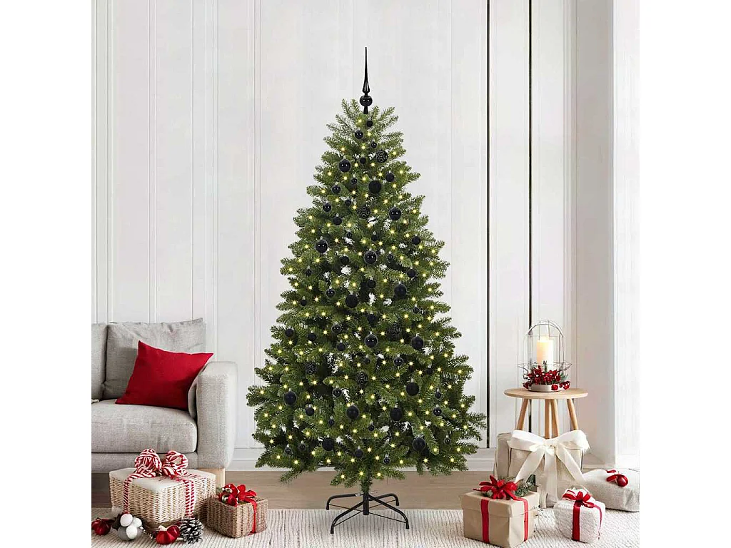 Albero di Natale artificiale con 300 LED Verde 210 cm PVC e metallo