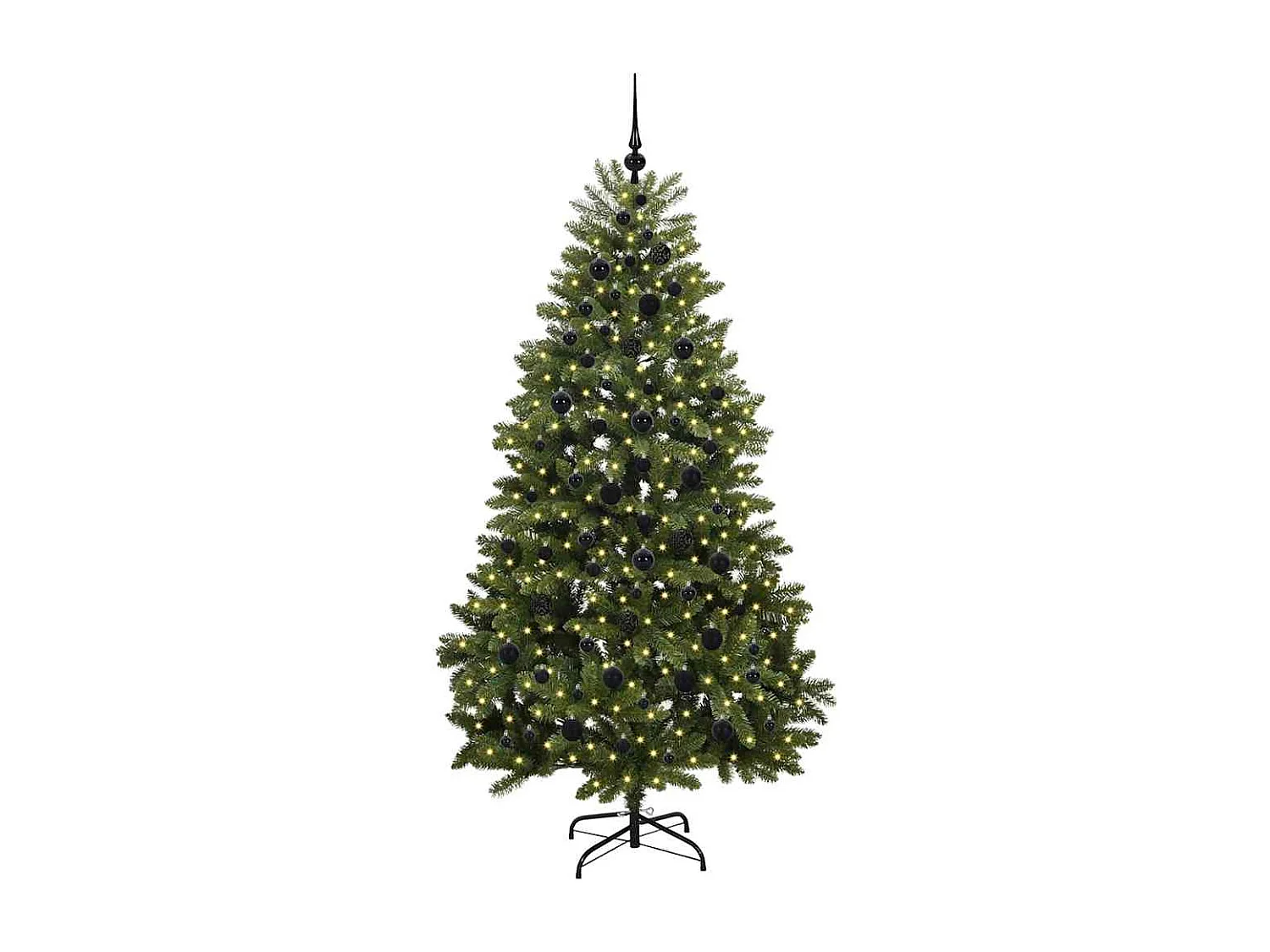 Albero di Natale artificiale con 300 LED Verde 210 cm PVC e metallo
