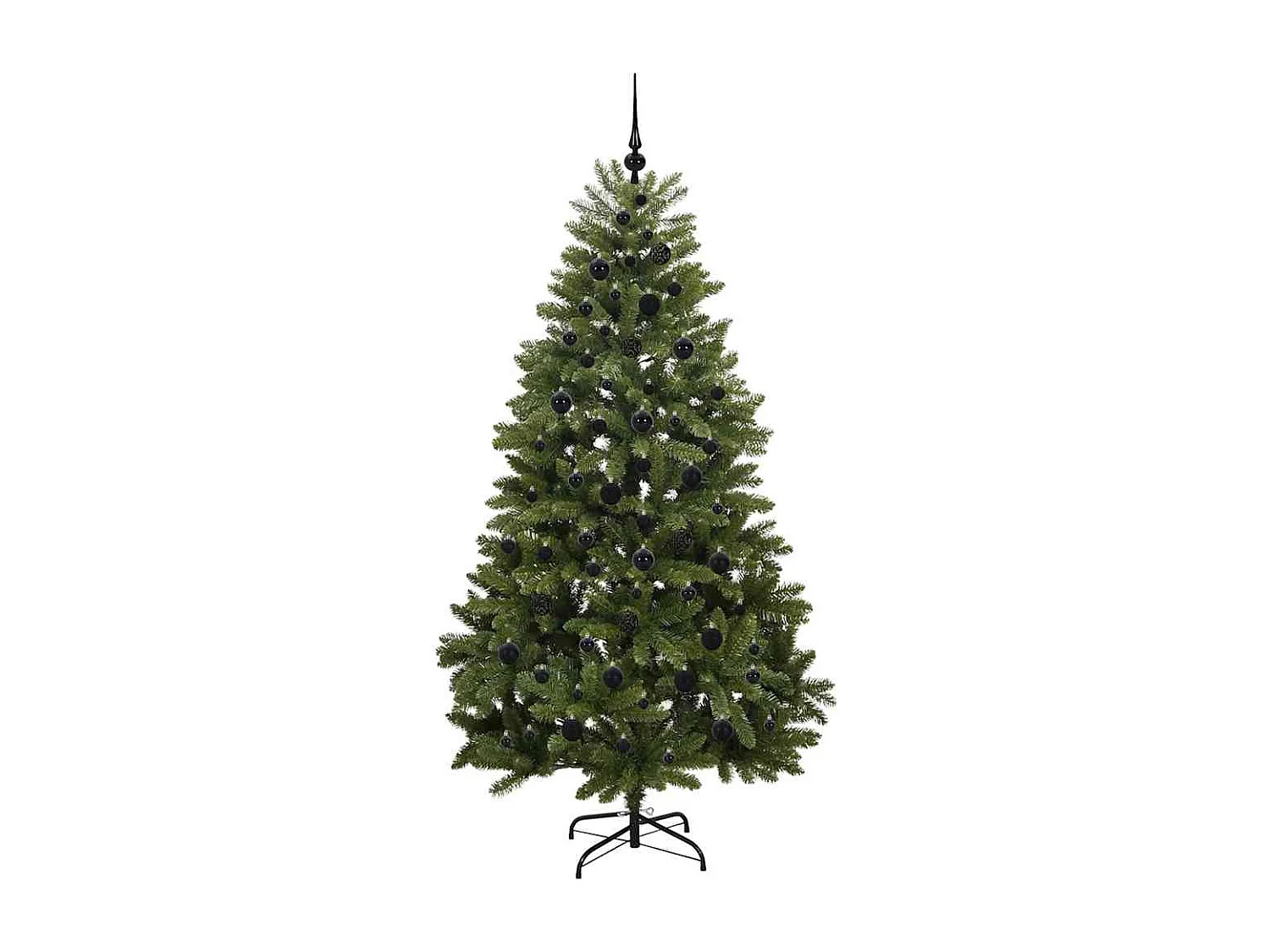 Albero di Natale artificiale con 300 LED Verde 210 cm PVC e metallo