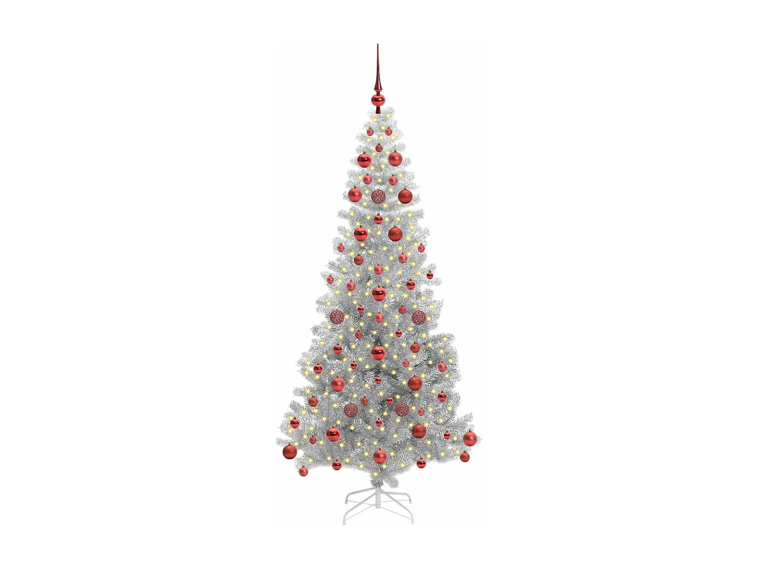 Albero di Natale con 300 LED con supporto Argento 180 cm PET