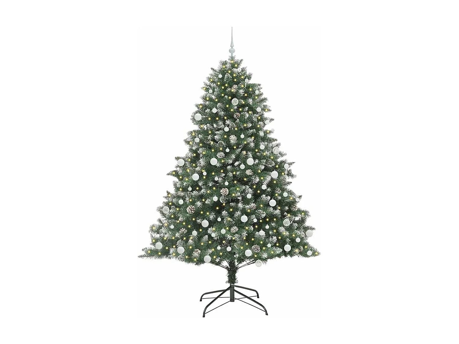 Albero di Natale artificiale con 300 LED Verde 140 x 140 x 210 cm