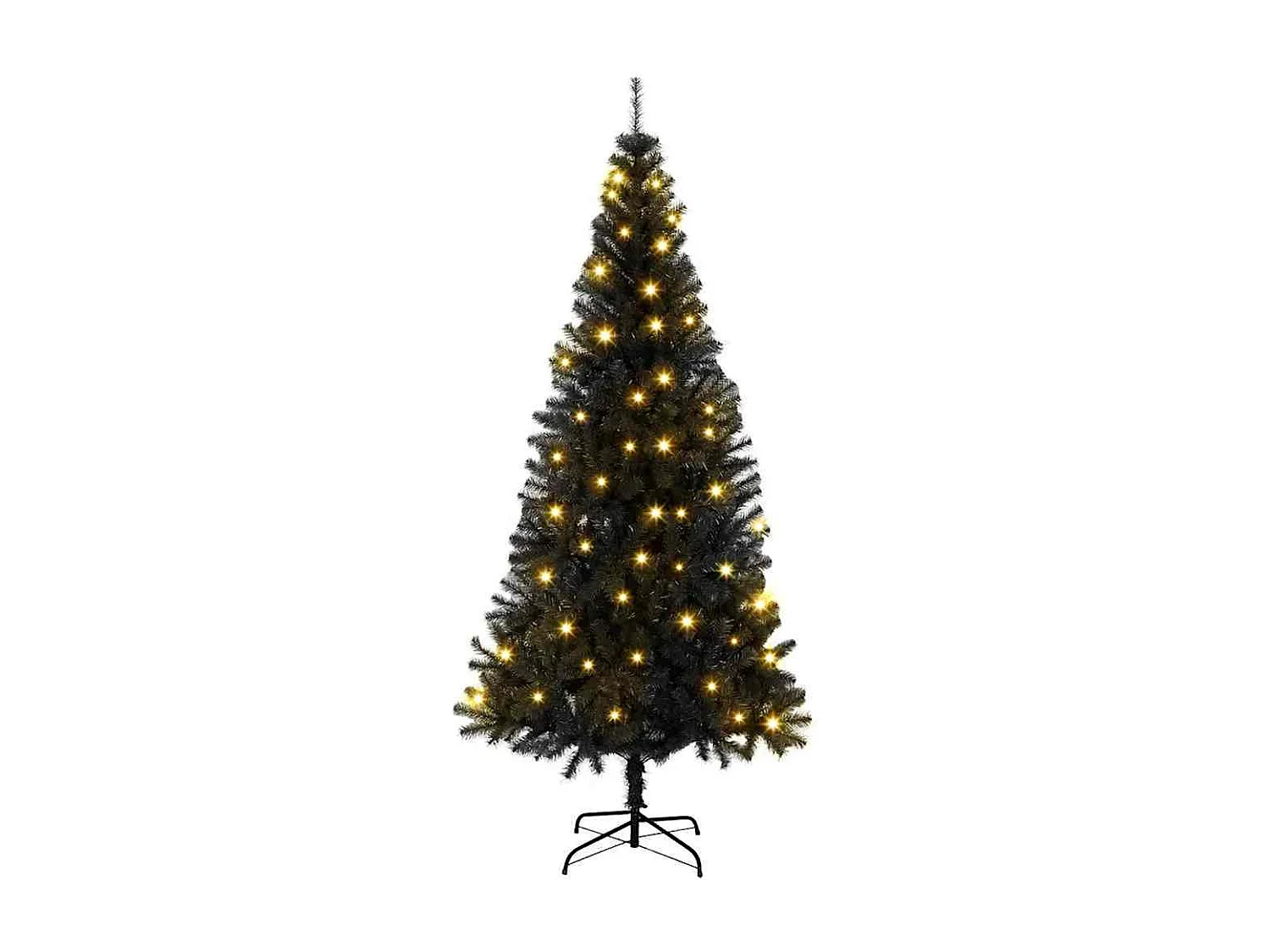 Sapin de Noël avec 300 LED avec support Noir 180 cm PVC