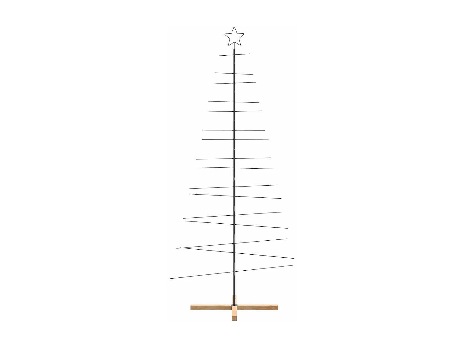 Arbre de Noël en métal avec base en bois noir 210 cm