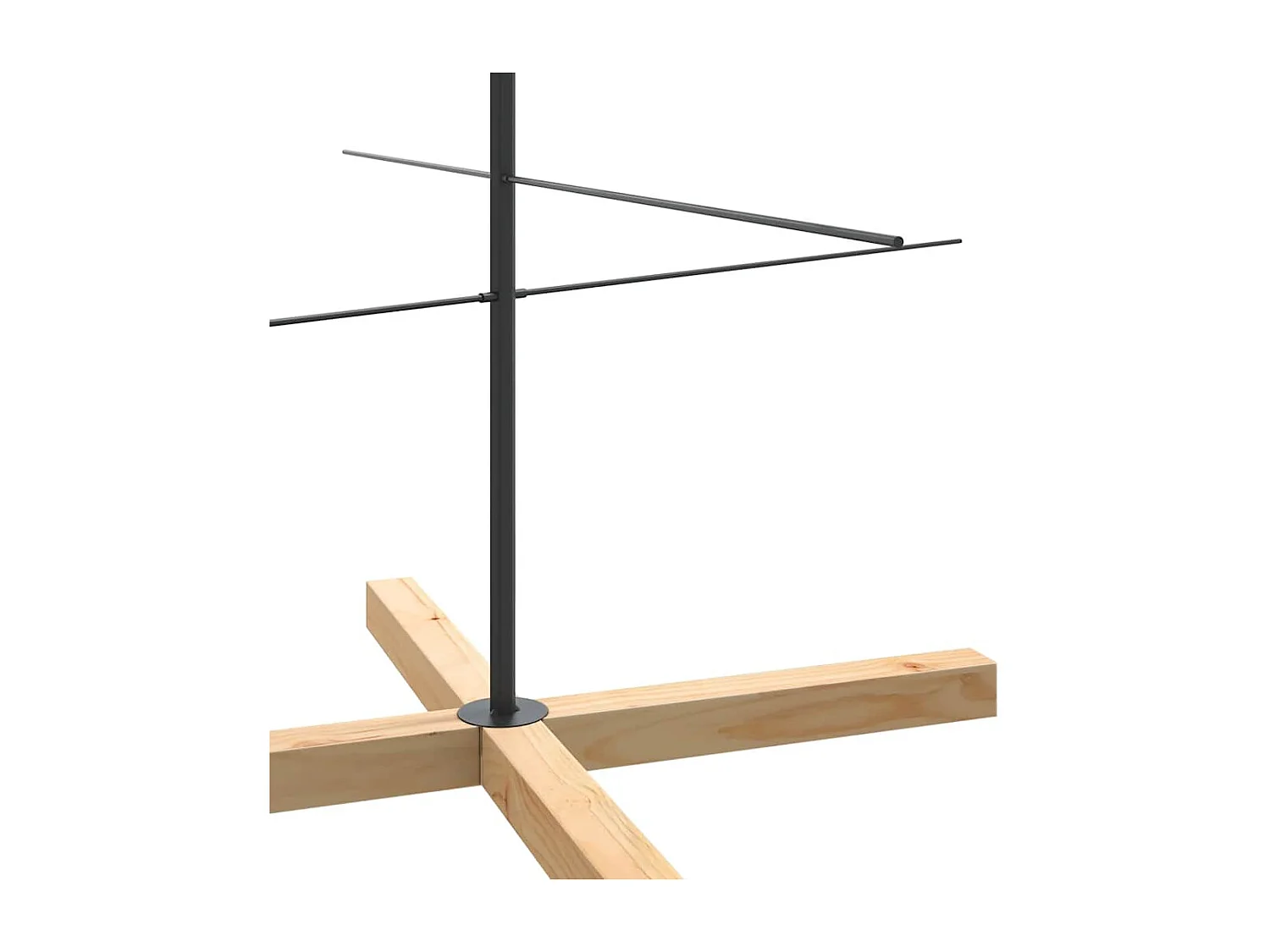 Arbre de Noël en métal avec base en bois noir 210 cm