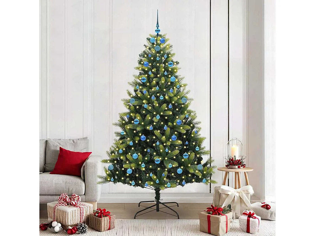 Arbre de Noël artificiel en silicone flexible 300 LEDs 210 cm