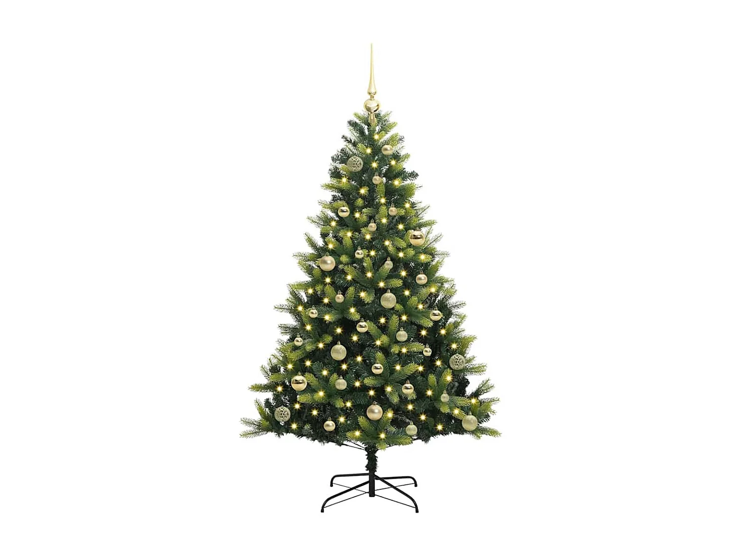 Arbre de Noël artificiel à charnières 150 LED Vert 150 cm