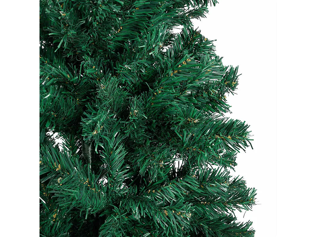 Albero di Natale artificiale preilluminato con palline verdi 150 cm PVC