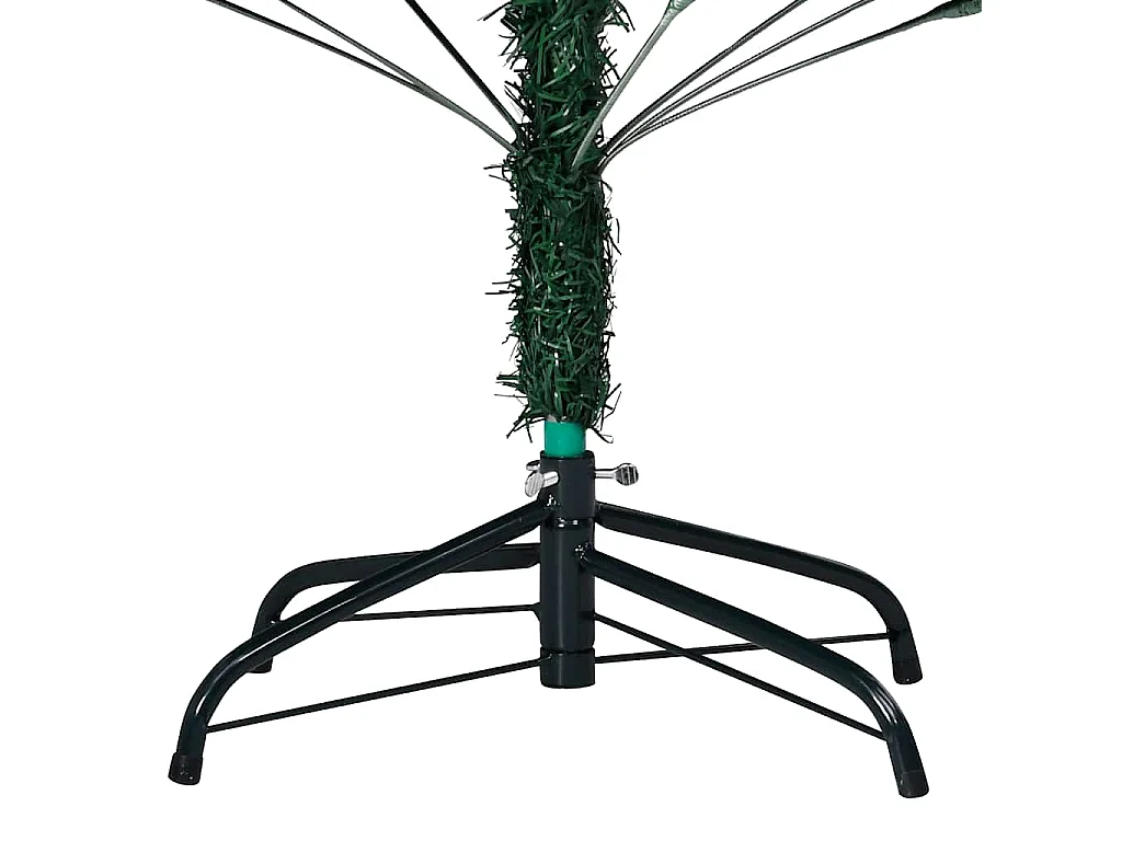 Albero di Natale artificiale preilluminato con palline verdi 150 cm PVC