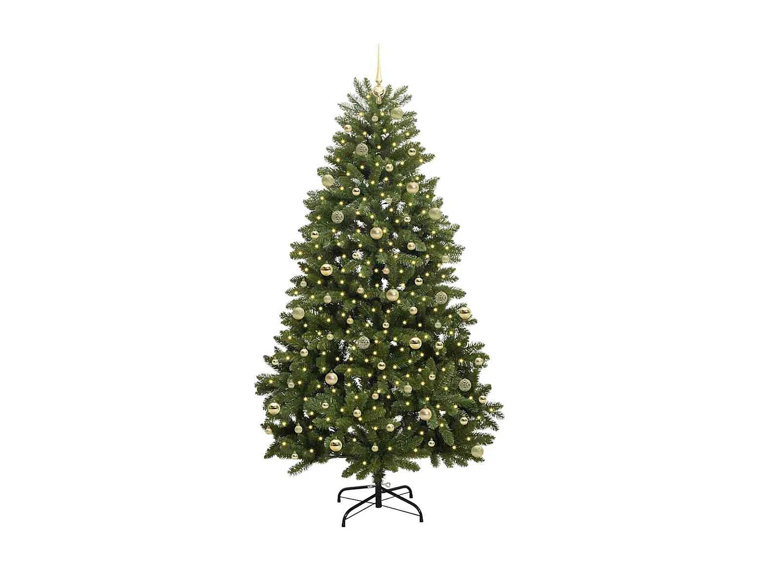Albero di Natale artificiale con 300 LED Verde 240 cm PVC e metallo