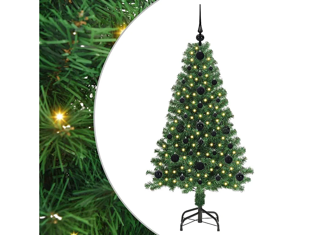 Albero di Natale artificiale verde 120 cm PVC, acciaio e plastica