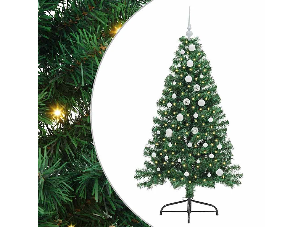 Sapin de Noël artificiel pré-éclairé Vert 150 cm PVC