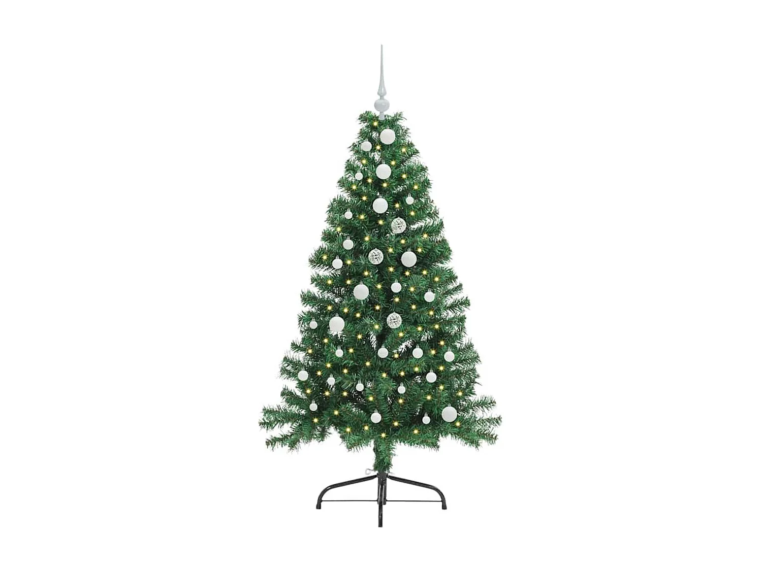 Sapin de Noël artificiel pré-éclairé Vert 150 cm PVC