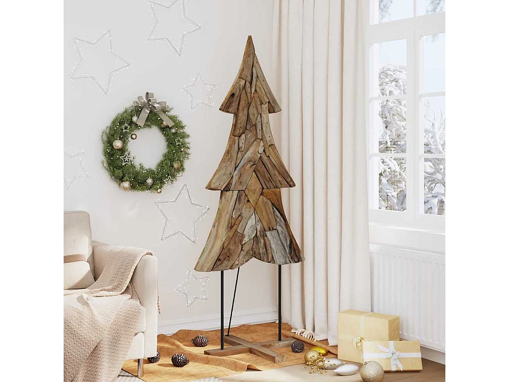 Weihnachtsbaum mit Ständer Braun 180 cm Massivholz Teak