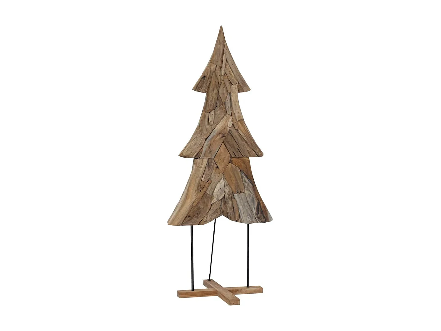 Weihnachtsbaum mit Ständer Braun 180 cm Massivholz Teak