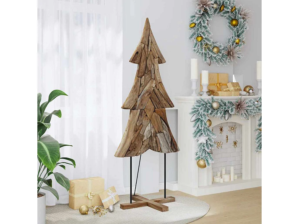 Weihnachtsbaum mit Ständer Braun 180 cm Massivholz Teak