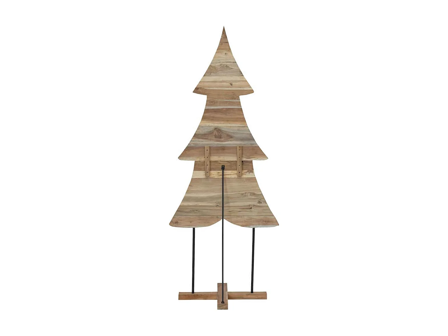 Sapin de Noël avec support Marron 180 cm Bois de teck solide