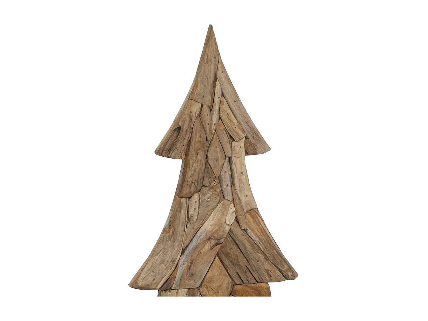 Sapin de Noël avec support Marron 180 cm Bois de teck solide