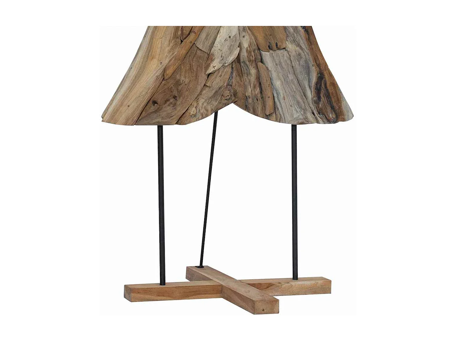 Sapin de Noël avec support Marron 180 cm Bois de teck solide