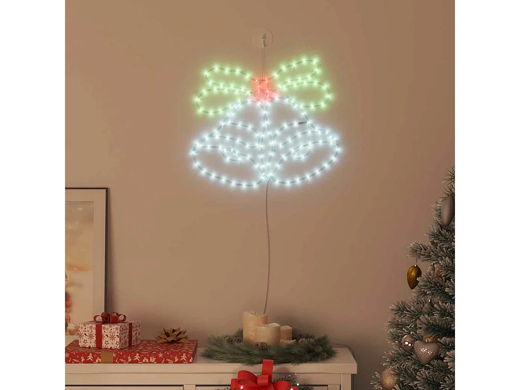 Cloche de Noël avec 144 LED Multicolore 56 x 46 cm PVC