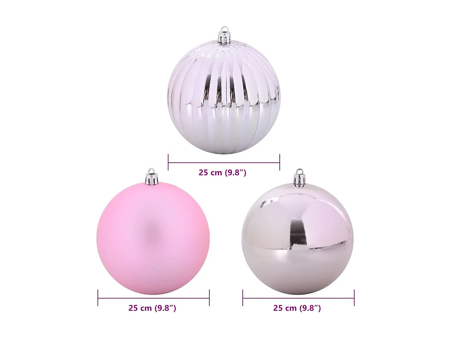 Ensemble de Boules de Noël 3 pcs Rose