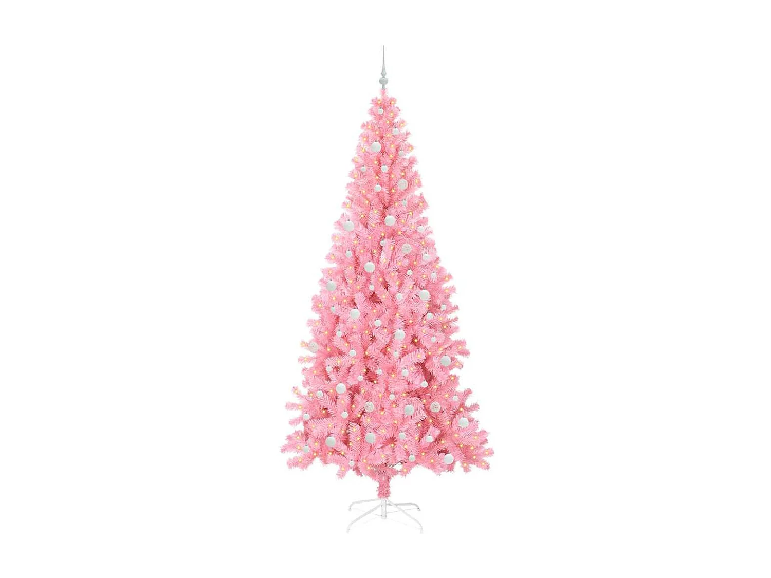 Sapin de Noël avec 300 LED avec support Rose 240 cm PVC