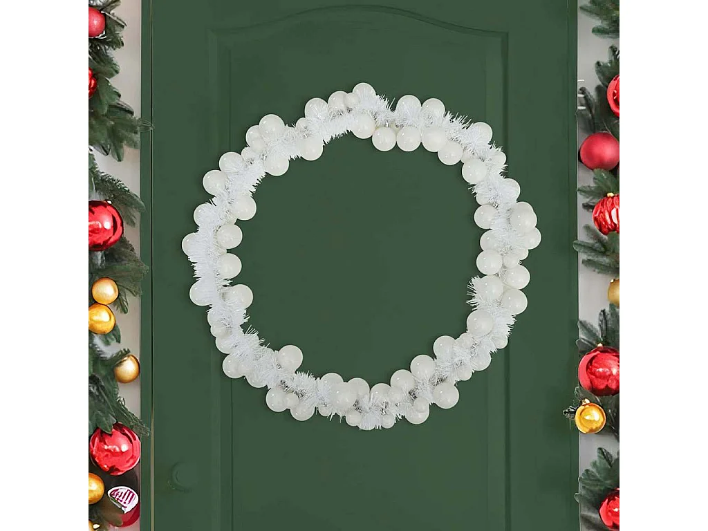 Guirlande de Boules de Noël Blanc 186 cm Polystyrène