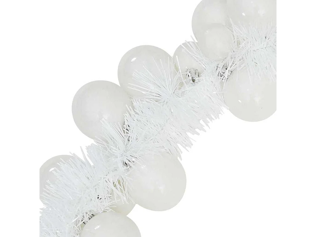 Guirlande de Boules de Noël Blanc 186 cm Polystyrène