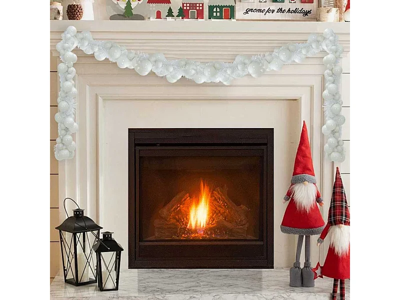 Guirlande de Boules de Noël Blanc 186 cm Polystyrène