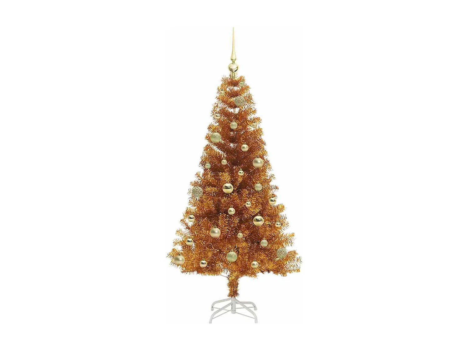 Sapin de Noël avec 150 LED avec support Doré 150 cm PET