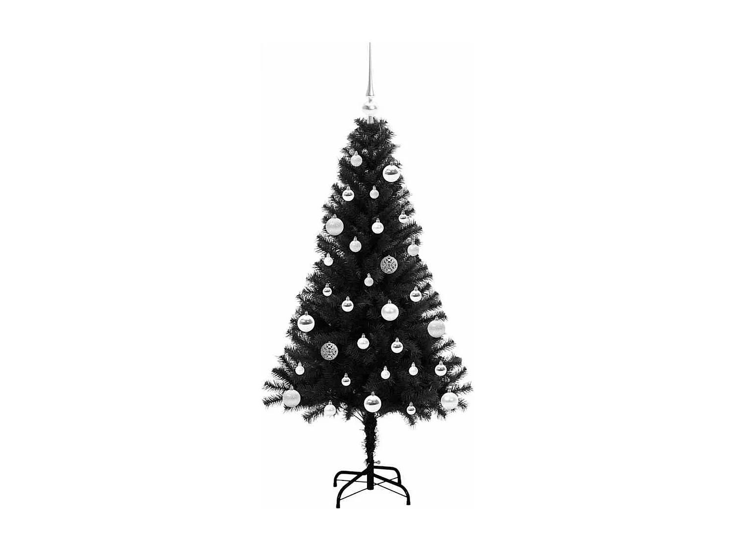 Albero di Natale con 150 LED con supporto Nero 150 cm PVC