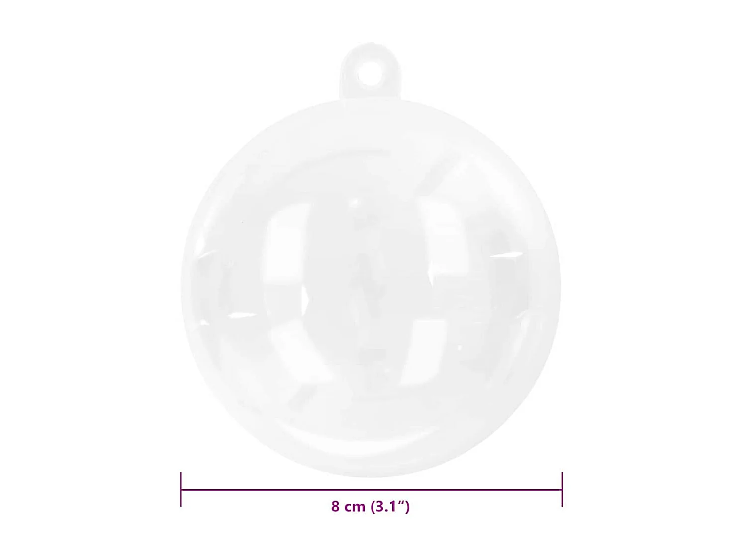 Set di 100 palline di Natale trasparenti Ø 8 cm