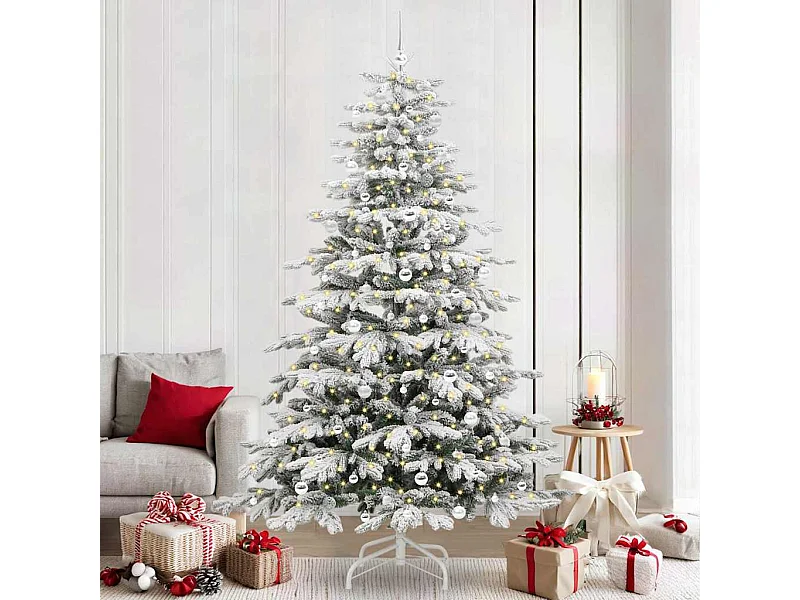 Albero di Natale artificiale con rami incernierati bianco 240 cm