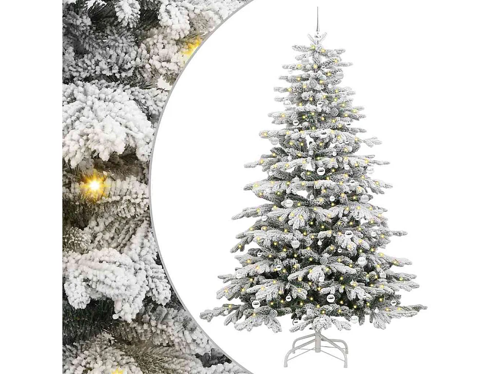 Albero di Natale artificiale con rami incernierati bianco 240 cm