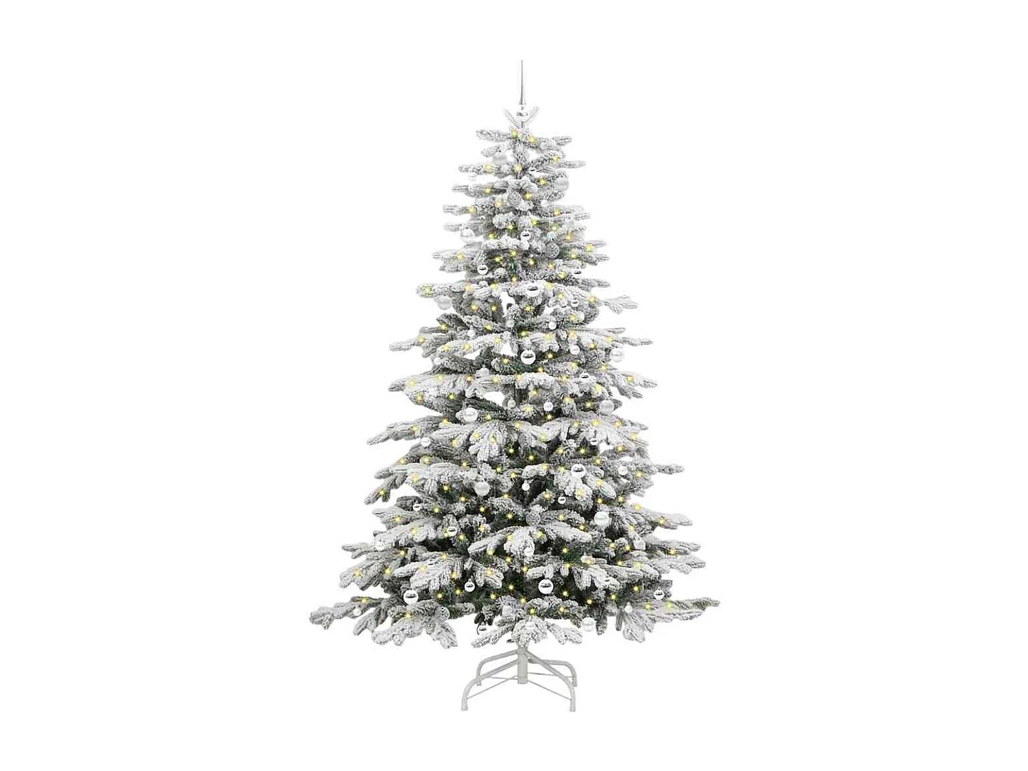 Albero di Natale artificiale con rami incernierati bianco 240 cm