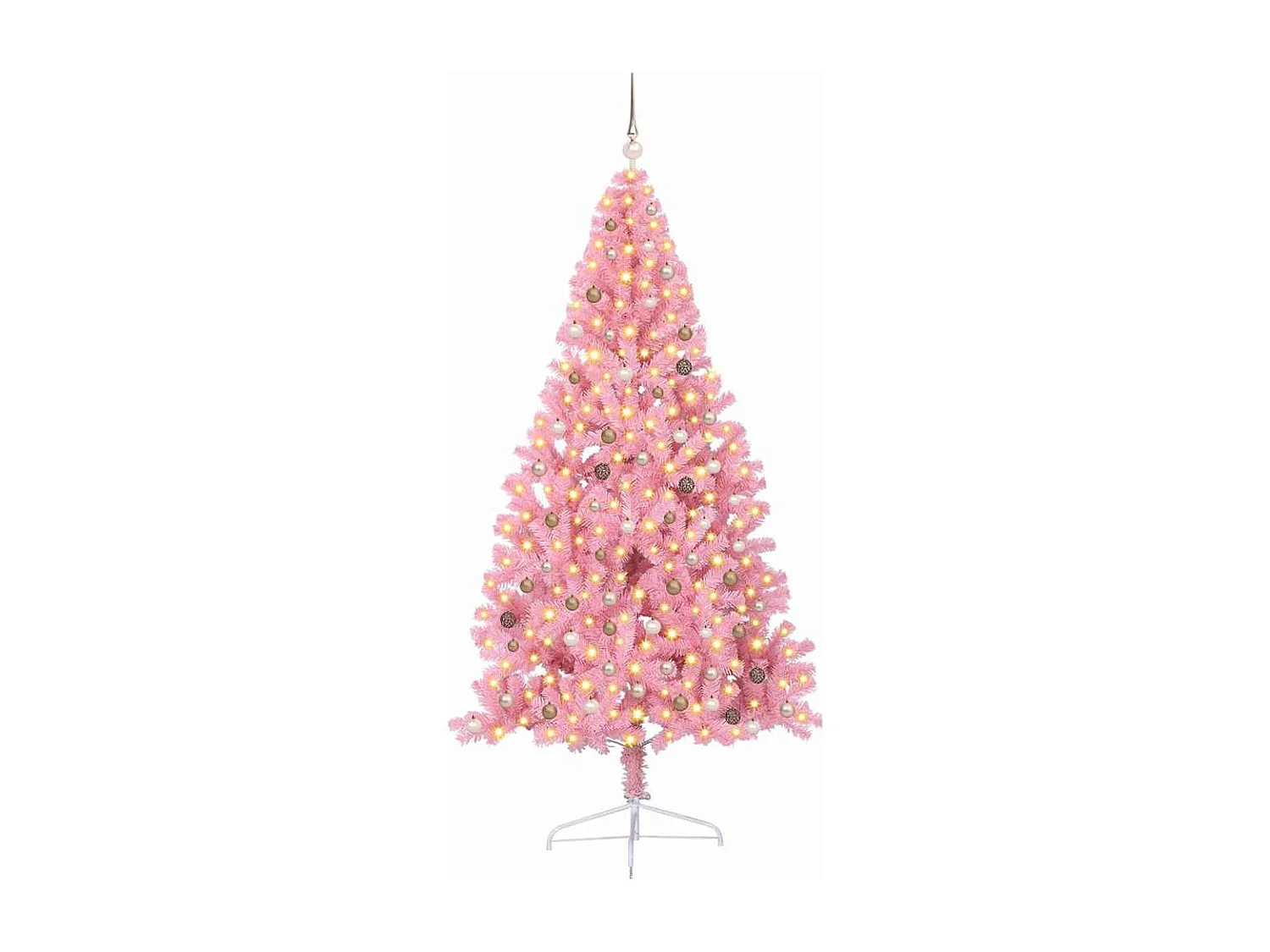 Sapin de Noël artificiel pré-éclairé Rose 240 cm PVC