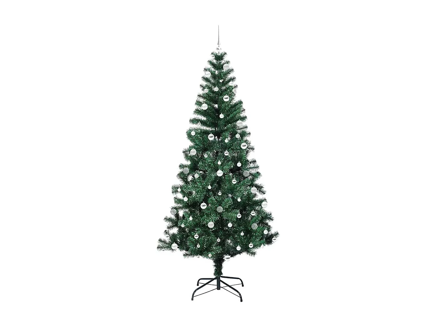 Albero di Natale artificiale preilluminato verde 240 cm PVC e metallo